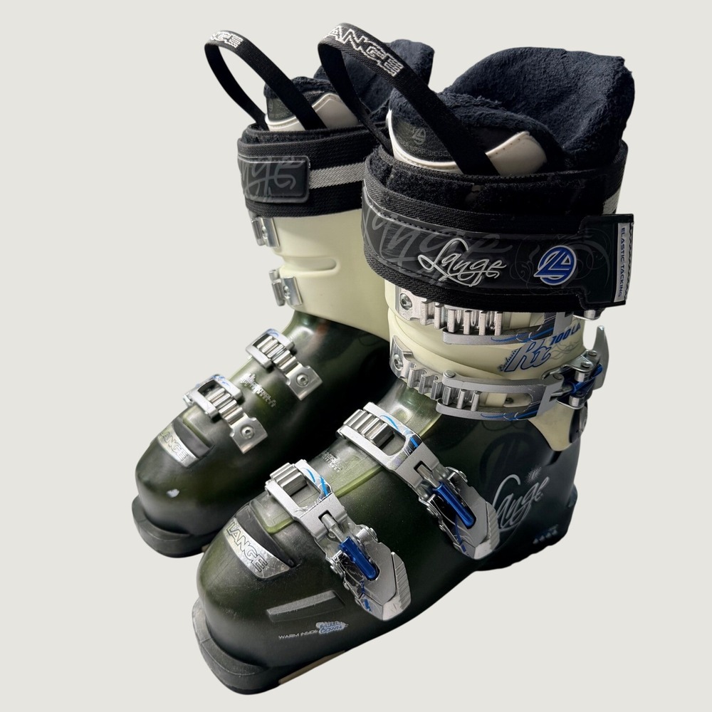 Lange RX 100 LV Womens Ski Boots Green White Size 23.5 276mm